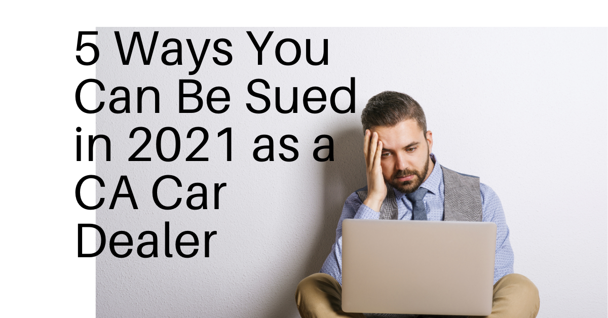 california car dealer sued